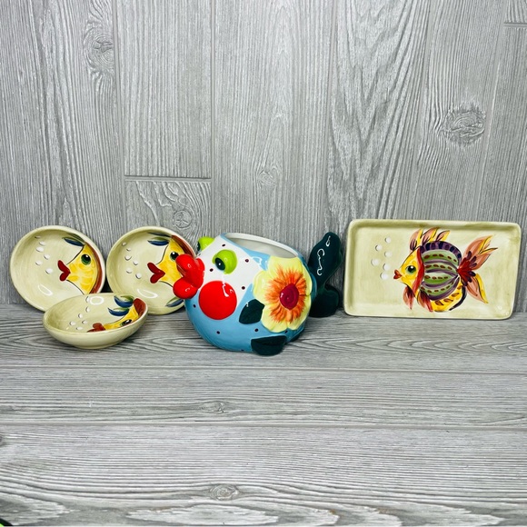 Under the Sea bu table tops unlimited bundle , planter , small bowls & plate - Picture 2 of 15
